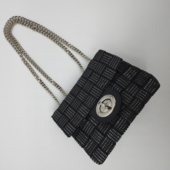 Alma Tonutti Handmade Italian Artisan Black Metallic Woven Crossbody Handbag - Picture 15 of 16
